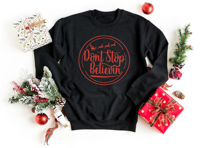 Sweatshirts-Don't Stop Believin' Sweatshirt-S-Black-Jack N Roy