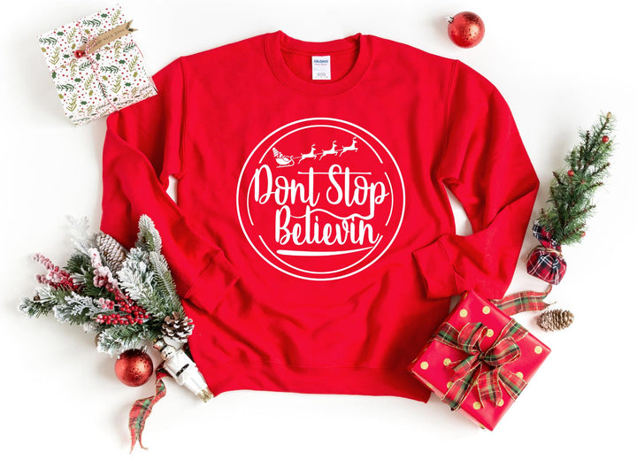 Sweatshirts-Don't Stop Believin' Sweatshirt-S-Red-Jack N Roy