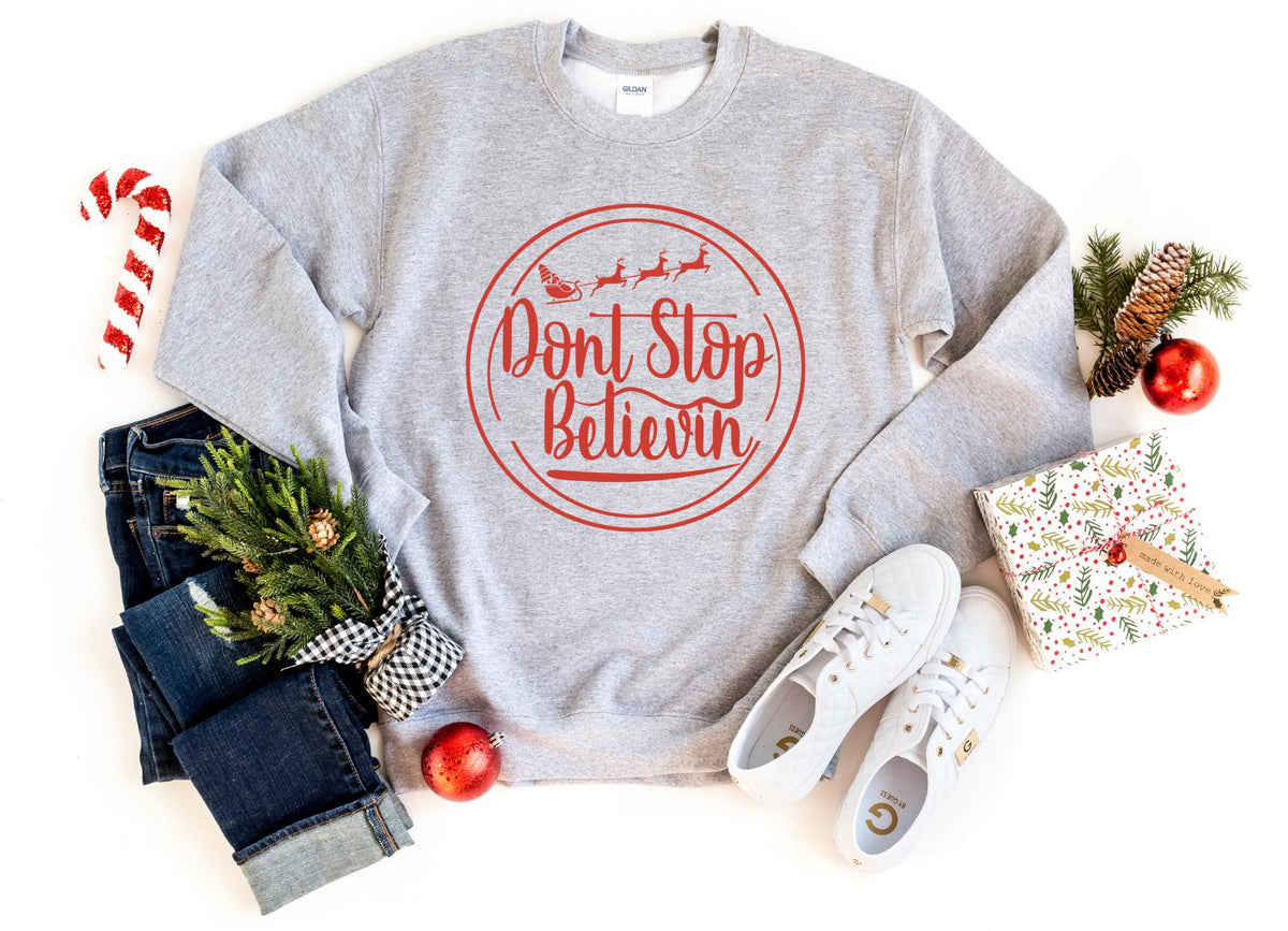 Sweatshirt-Don't Stop Believin' Sweatshirt-S-Sport Grey-Jack N Roy