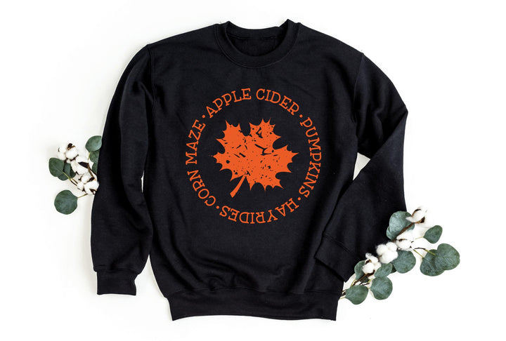 Sweatshirts-Fall Leaf Sweatshirt-S-Black-Jack N Roy