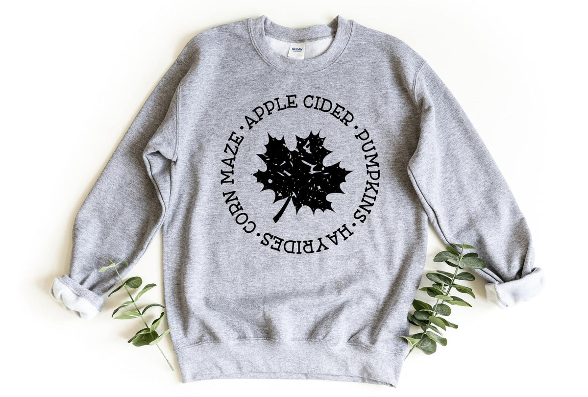 Sweatshirt-Fall Leaf Sweatshirt-S-Sport Grey-Jack N Roy