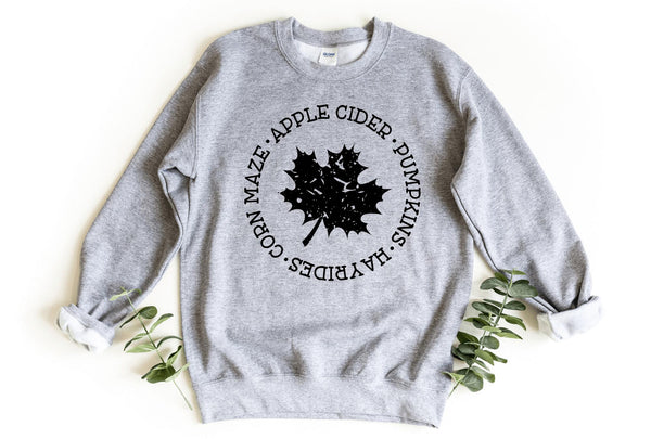 Sweatshirt-Fall Leaf Sweatshirt-S-Sport Grey-Jack N Roy