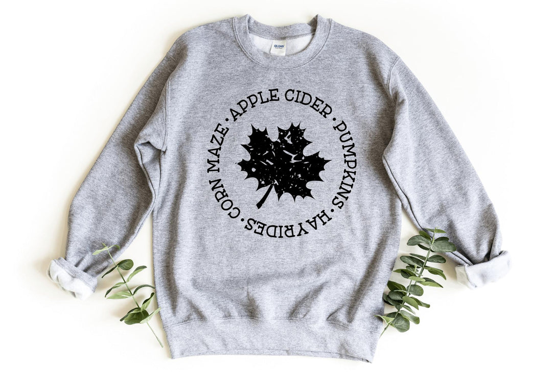 Sweatshirts-Fall Leaf Sweatshirt-S-Sport Grey-Jack N Roy