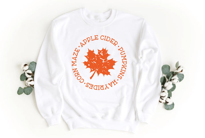 Sweatshirts-Fall Leaf Sweatshirt-S-White-Jack N Roy