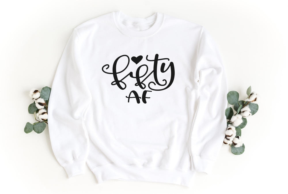 Sweatshirts-Fifty AF Sweatshirt-S-White-Jack N Roy