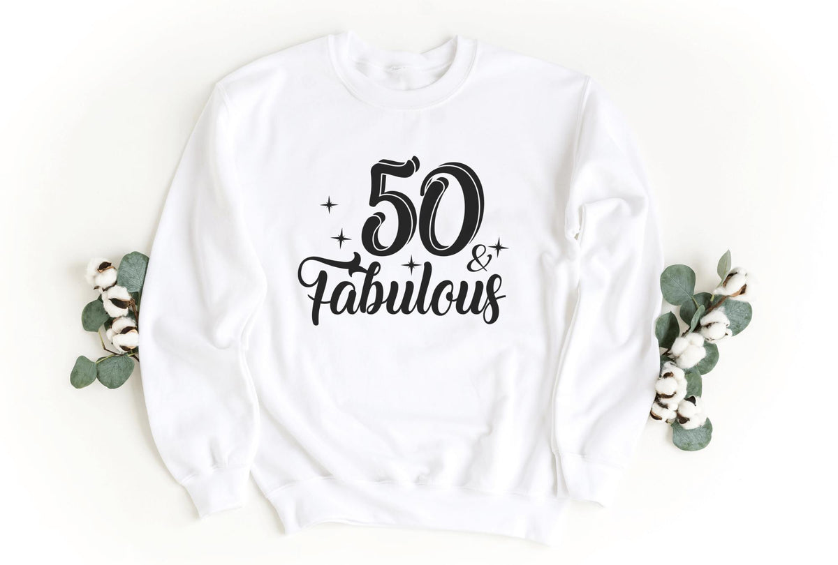 Sweatshirt-Fifty & Fabulous Sweatshirt-S-White-Jack N Roy