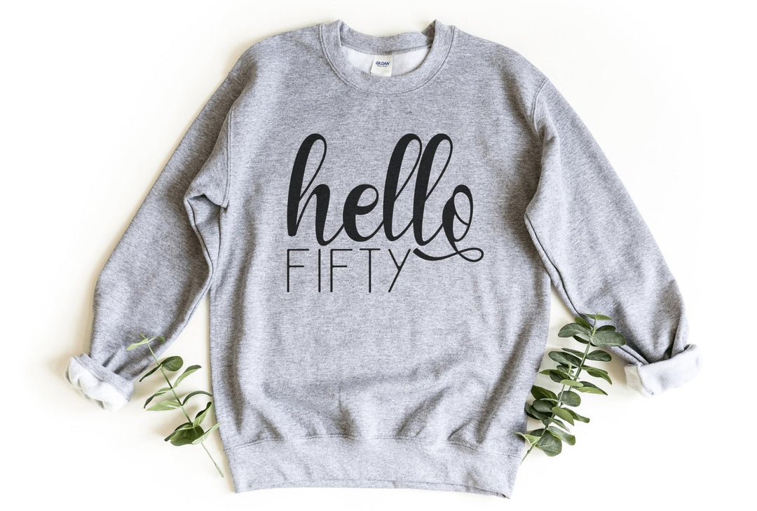 Sweatshirts-Hello Fifty Sweatshirt-S-Sport Grey-Jack N Roy