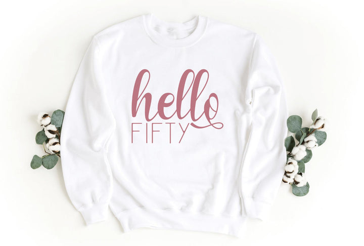 Sweatshirts-Hello Fifty Sweatshirt-S-White-Jack N Roy