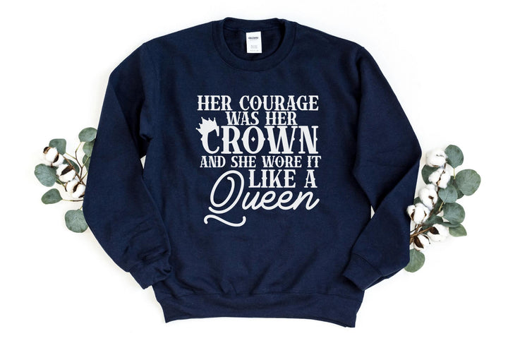 Sweatshirts-Her Courage Was Her Crown Sweatshirt-S-Navy-Jack N Roy