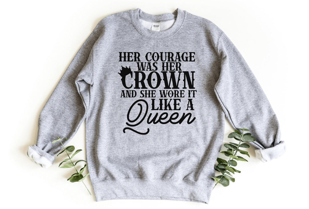 Sweatshirts-Her Courage Was Her Crown Sweatshirt-S-Sport Grey-Jack N Roy