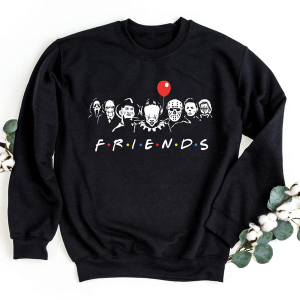 Sweatshirt-Horror Friends Sweatshirt-S-Black-Jack N Roy