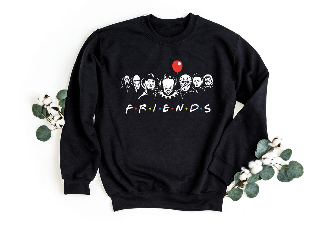 Sweatshirts-Horror Friends Sweatshirt-S-Black-Jack N Roy