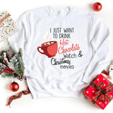 Sweatshirt-Hot Chocolate & Christmas Movies Sweatshirt-S-White-Jack N Roy
