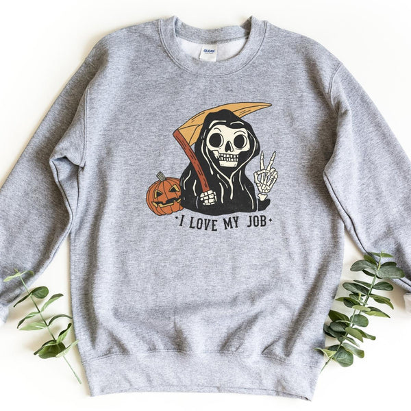 Sweatshirt-I Love My Job Halloween Sweatshirt-S-Sport Grey-Jack N Roy