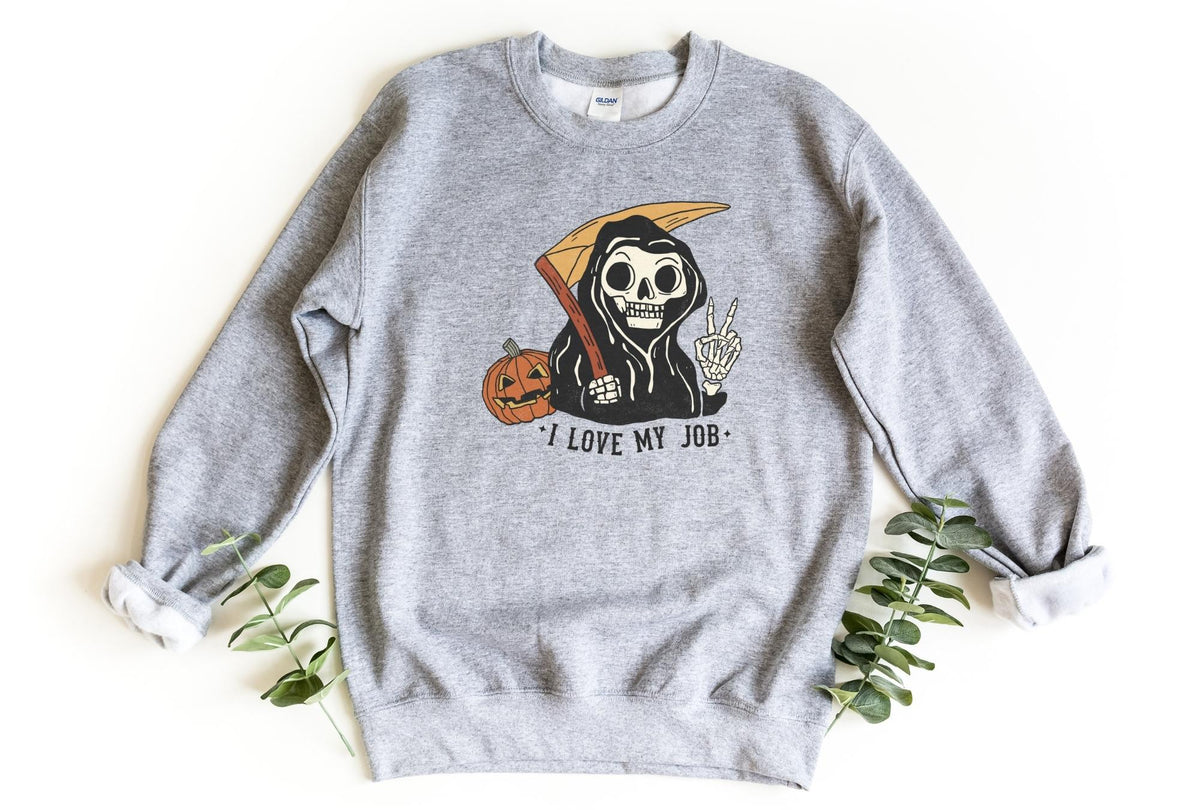 Sweatshirt-I Love My Job Halloween Sweatshirt-S-Sport Grey-Jack N Roy
