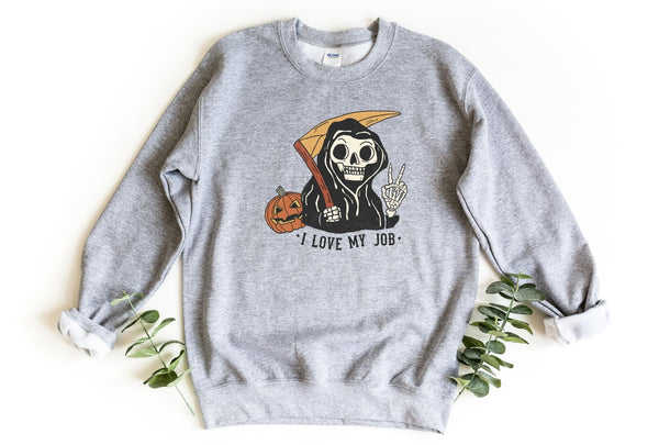 Sweatshirt-I Love My Job Halloween Sweatshirt-S-Sport Grey-Jack N Roy