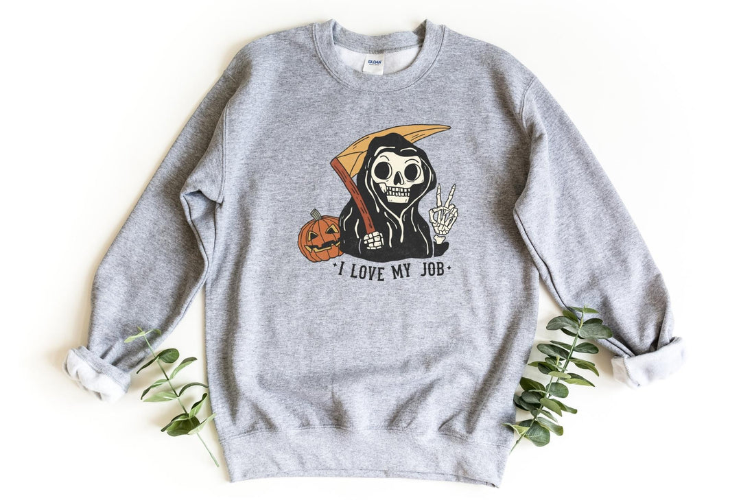 Sweatshirts-I Love My Job Halloween Sweatshirt-S-Sport Grey-Jack N Roy