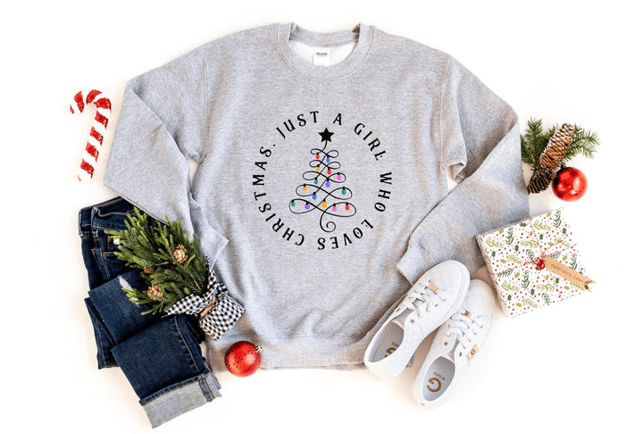 Sweatshirts-Just A Christmas Girl Sweatshirt-S-Sport Grey-Jack N Roy