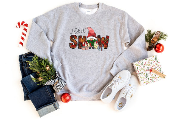 Sweatshirt-Let It Snow Gnome Sweatshirt-S-Sport Grey-Jack N Roy