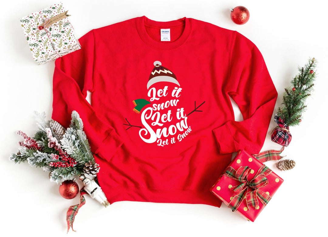 Sweatshirts-Let It Snow Sweatshirt-S-Red-Jack N Roy