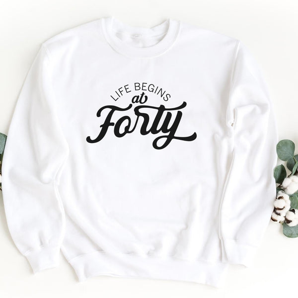 Sweatshirt-Life Begins At 40 Sweatshirt-S-White-Jack N Roy