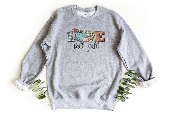 Sweatshirts-Love Fall Y'All Sweatshirt-S-Sport Grey-Jack N Roy