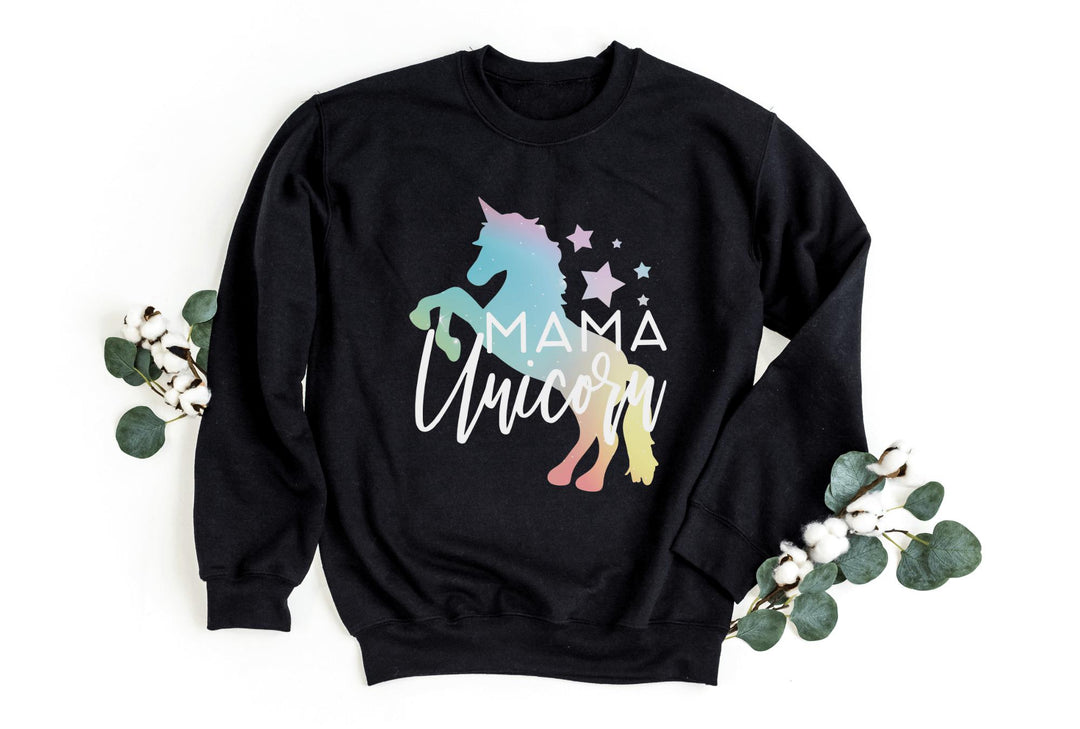 Sweatshirts-Mama Unicorn Sweatshirt-S-Black-Jack N Roy