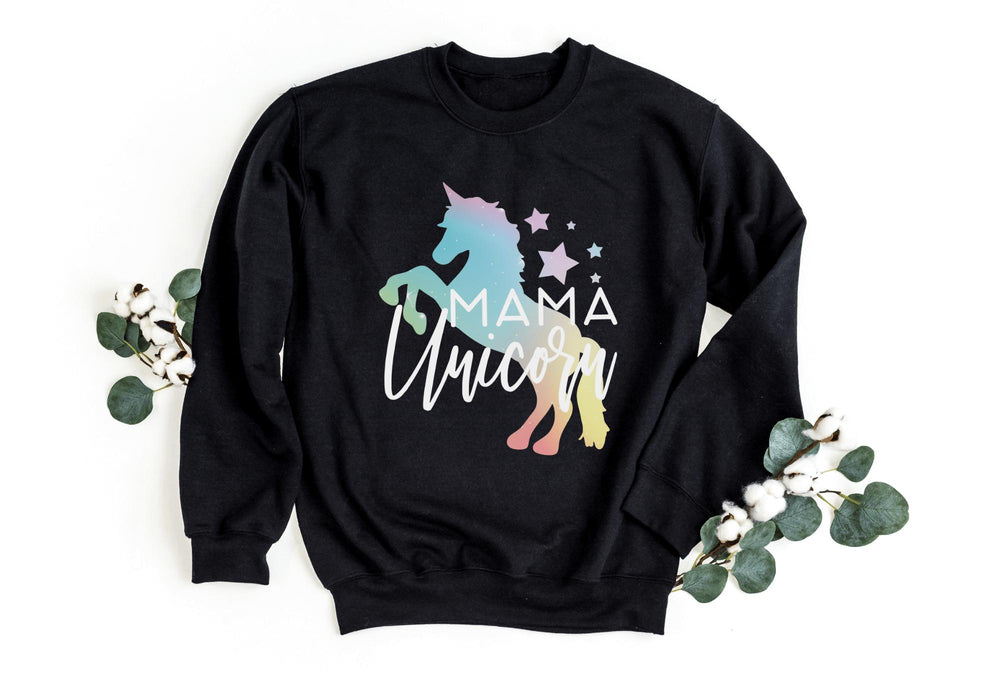 Sweatshirts-Mama Unicorn Sweatshirt-S-Black-Jack N Roy
