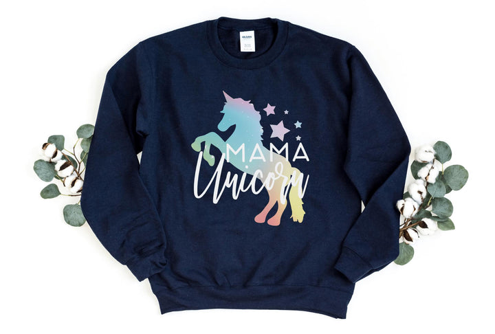 Sweatshirts-Mama Unicorn Sweatshirt-S-Navy-Jack N Roy