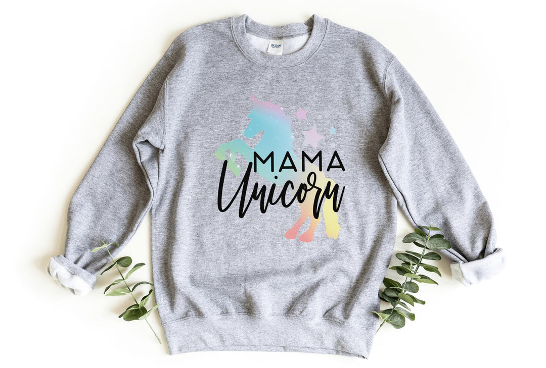 Sweatshirts-Mama Unicorn Sweatshirt-S-Sport Grey-Jack N Roy