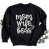 Sweatshirt-Mom Wife Boss Sweatshirt-S-Black-Jack N Roy
