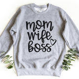 Sweatshirt-Mom Wife Boss Sweatshirt-S-Sport Grey-Jack N Roy