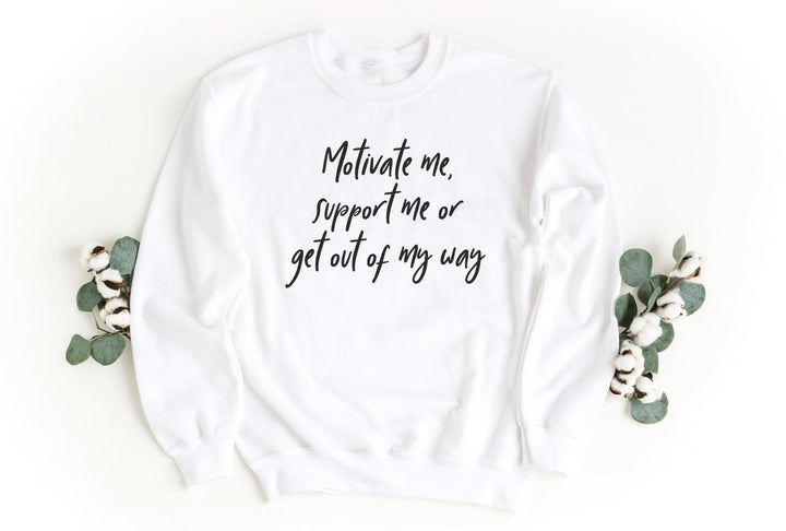 Sweatshirts-Motivate Me Sweatshirt-S-White-Jack N Roy