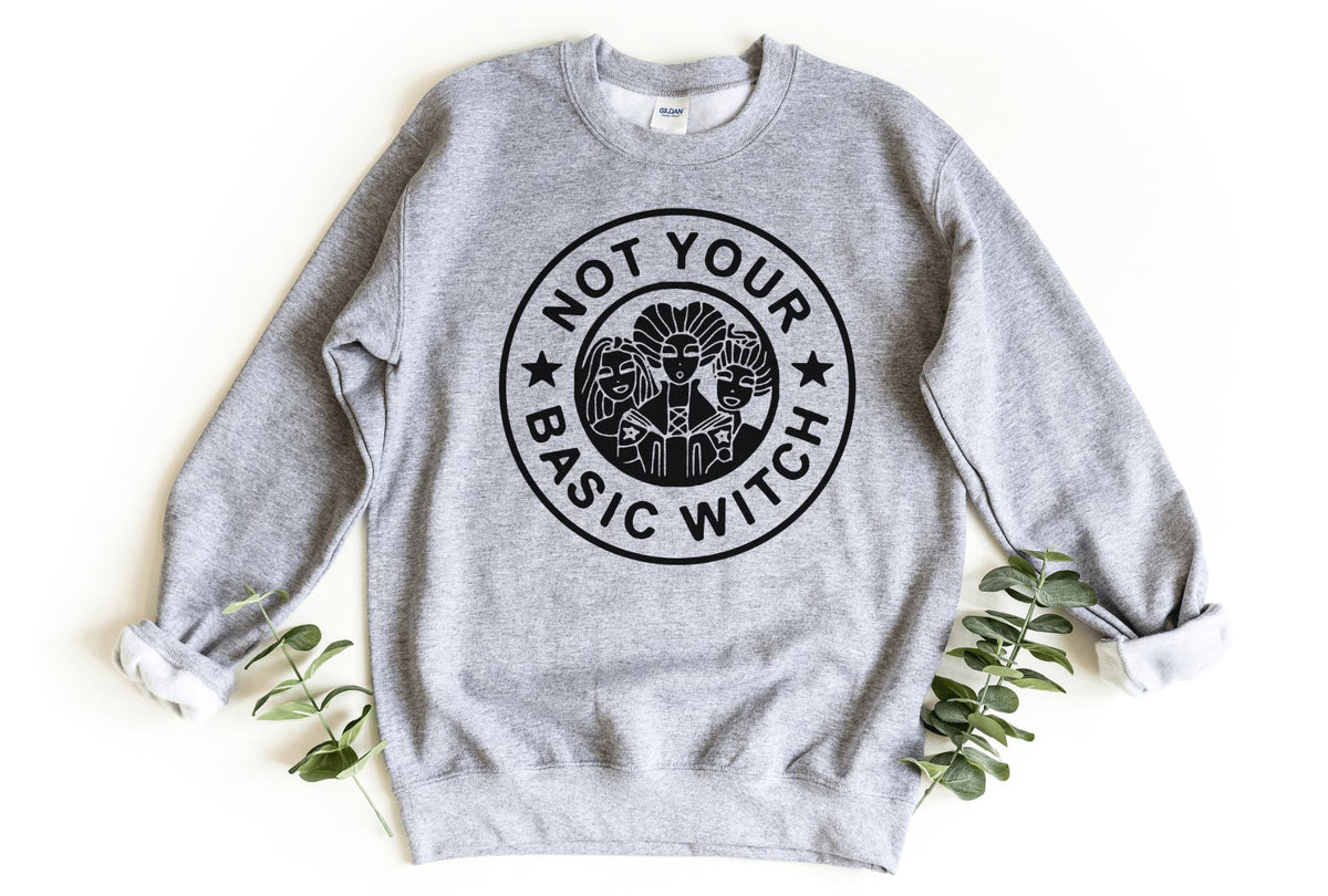 Sweatshirt-Not Your Basic Witch Sweatshirt-S-Sport Grey-Jack N Roy
