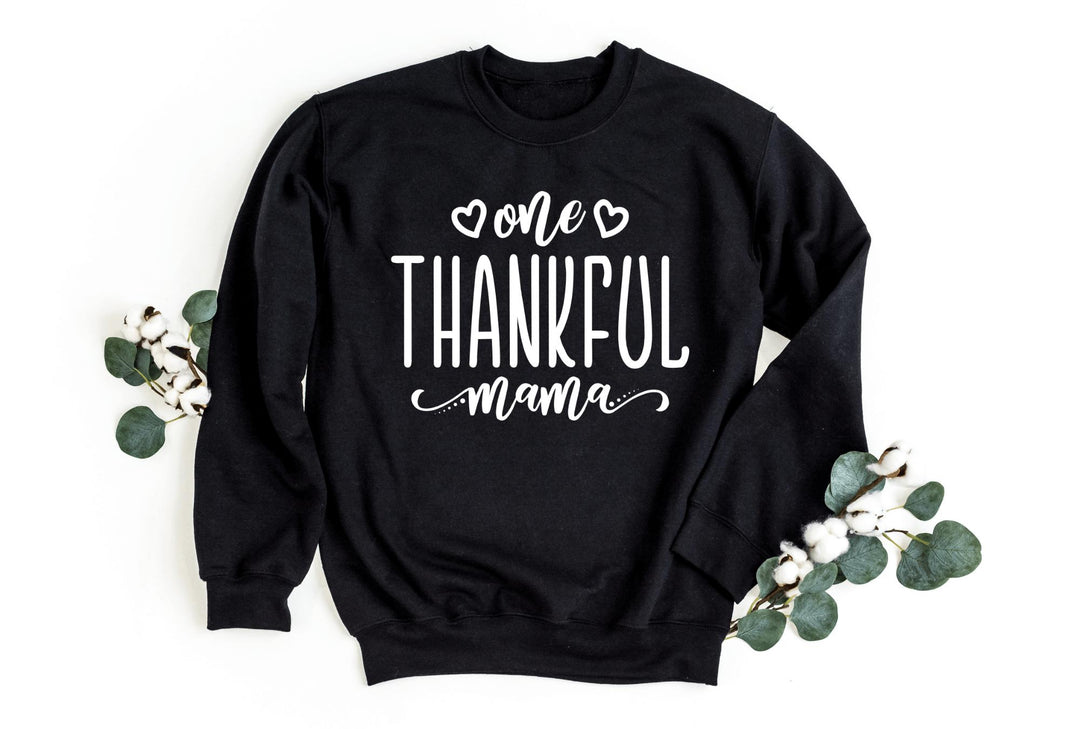 Sweatshirts-One Thankful Mama Sweatshirt-S-Black-Jack N Roy