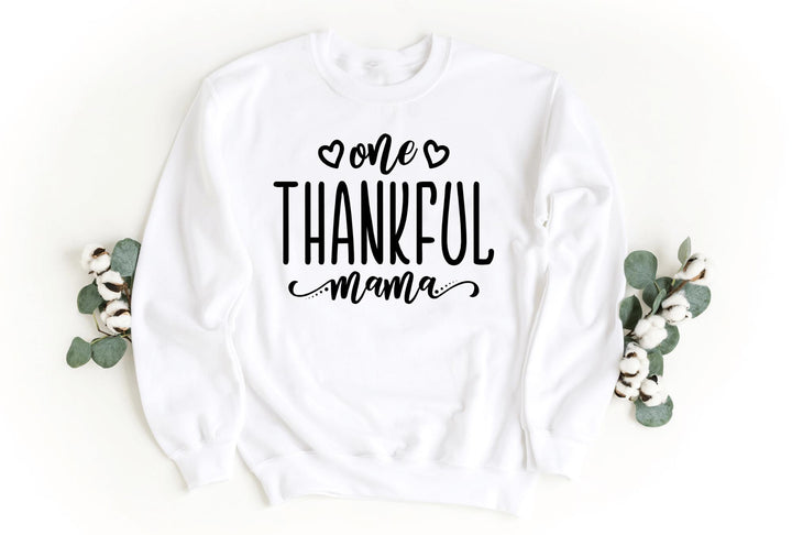 Sweatshirts-One Thankful Mama Sweatshirt-S-White-Jack N Roy
