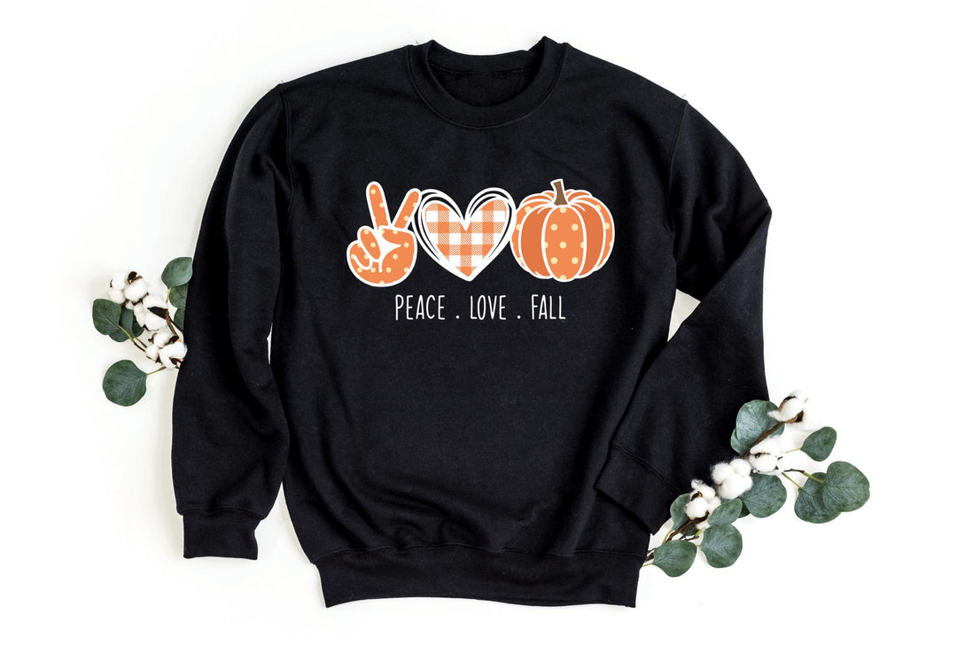 Sweatshirts-Peace, Love, Fall Sweatshirt-S-Black-Jack N Roy