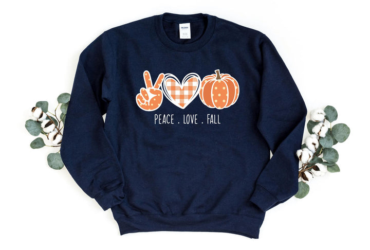 Sweatshirts-Peace, Love, Fall Sweatshirt-S-Navy-Jack N Roy