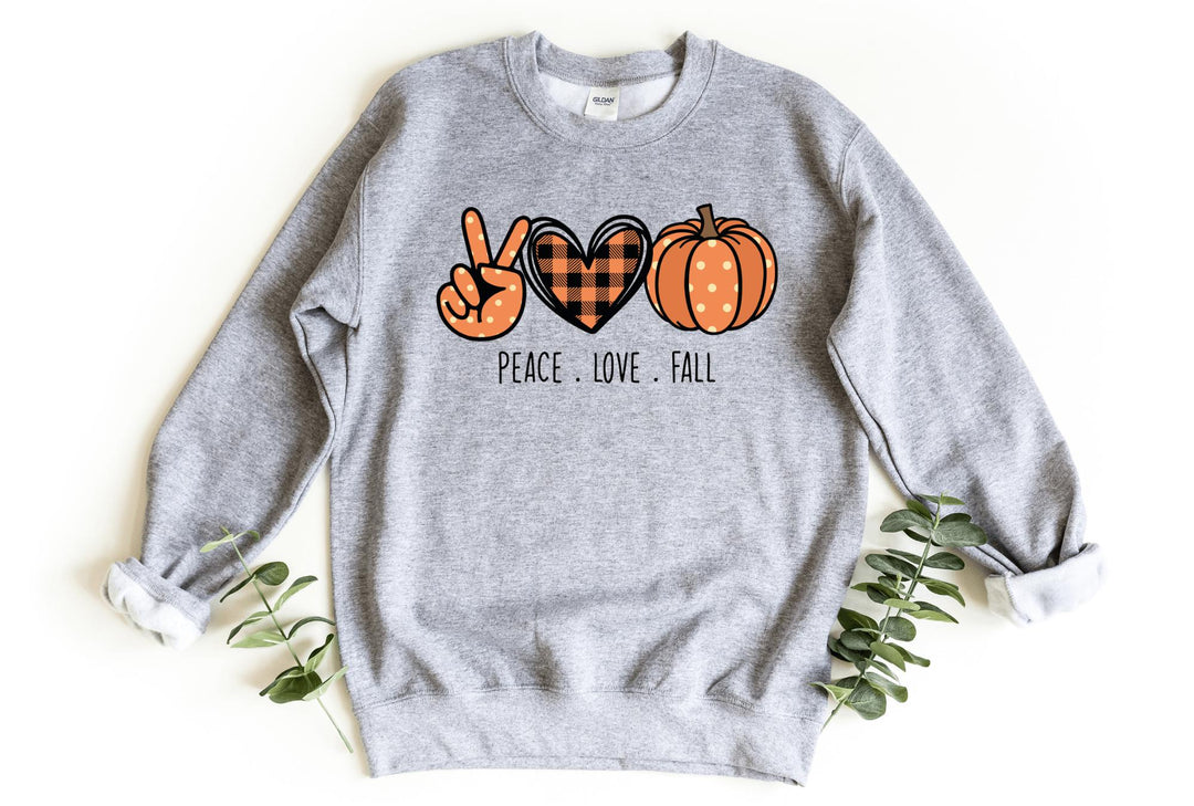 Sweatshirts-Peace, Love, Fall Sweatshirt-S-Sport Grey-Jack N Roy