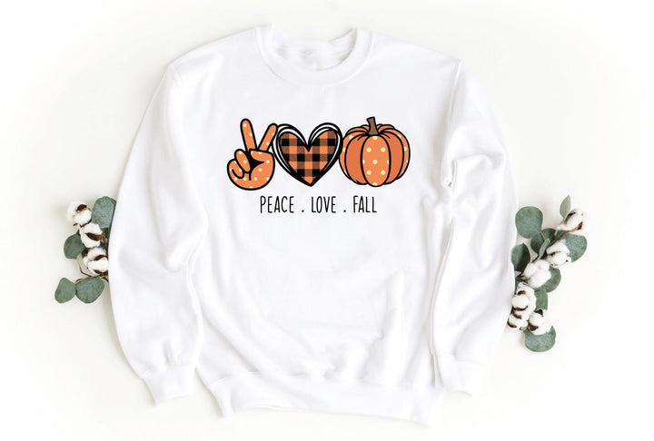 Sweatshirts-Peace, Love, Fall Sweatshirt-S-White-Jack N Roy