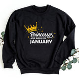 Sweatshirt-Princess Birthday Sweatshirt (Customize Your Month)-S-Black-Jack N Roy