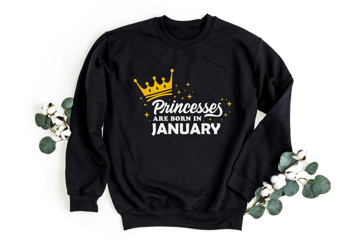 Sweatshirt-Princess Birthday Sweatshirt (Customize Your Month)-S-Black-Jack N Roy