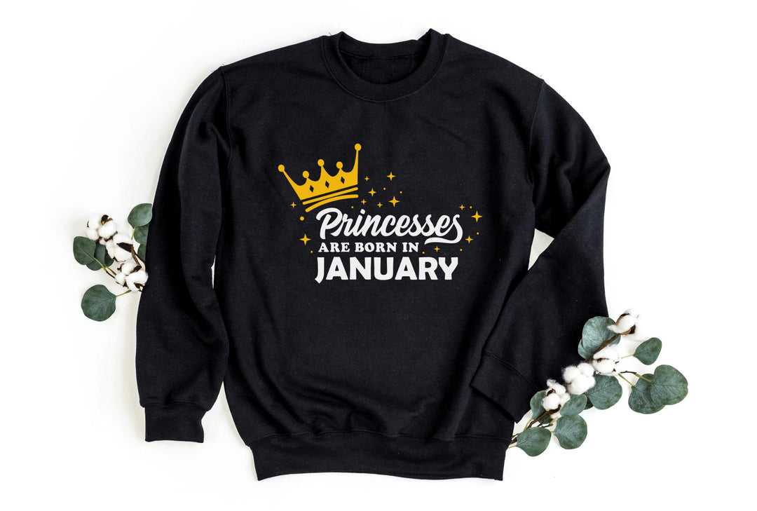 Sweatshirts-Princess Birthday Sweatshirt (Customize Your Month)-S-Black-Jack N Roy