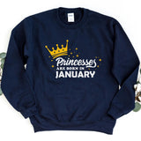 Sweatshirt-Princess Birthday Sweatshirt (Customize Your Month)-S-Navy-Jack N Roy