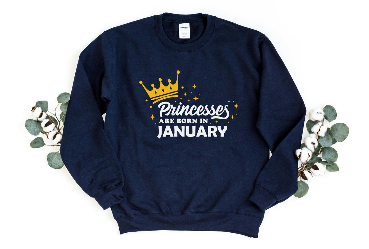 Sweatshirt-Princess Birthday Sweatshirt (Customize Your Month)-S-Navy-Jack N Roy
