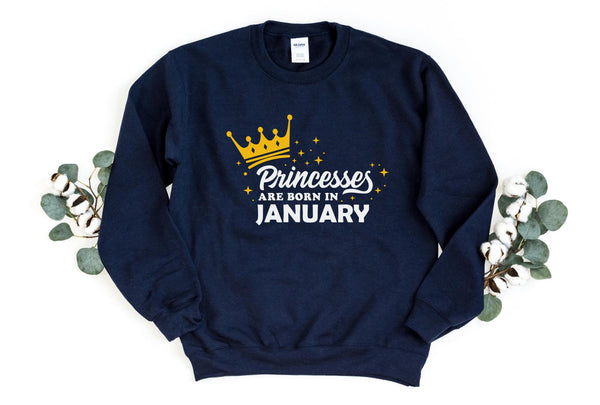 Sweatshirt-Princess Birthday Sweatshirt (Customize Your Month)-S-Navy-Jack N Roy
