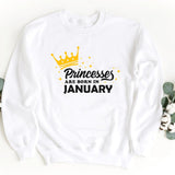 Sweatshirt-Princess Birthday Sweatshirt (Customize Your Month)-S-White-Jack N Roy