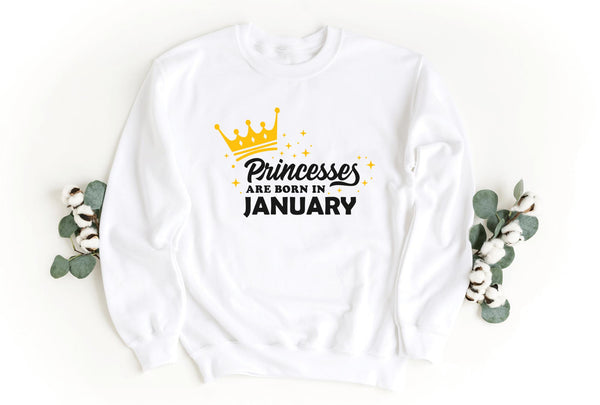 Sweatshirt-Princess Birthday Sweatshirt (Customize Your Month)-S-White-Jack N Roy