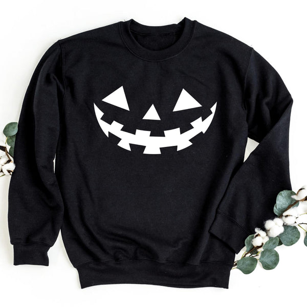 Sweatshirt-Pumpkin Face Sweatshirt-S-Black-Jack N Roy