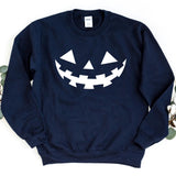 Sweatshirt-Pumpkin Face Sweatshirt-S-Navy-Jack N Roy